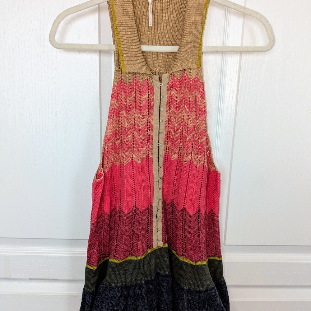 Free People Colorful Chevron Knit Tank Top